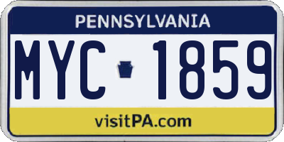 PA license plate MYC1859