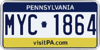 PA license plate MYC1864