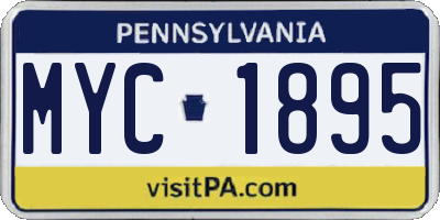 PA license plate MYC1895
