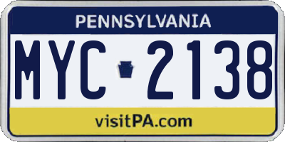 PA license plate MYC2138