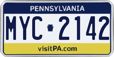 PA license plate MYC2142