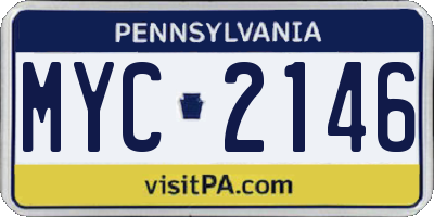 PA license plate MYC2146