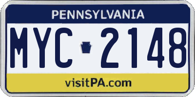PA license plate MYC2148