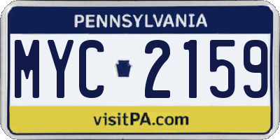 PA license plate MYC2159