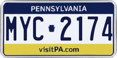 PA license plate MYC2174