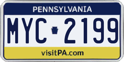 PA license plate MYC2199