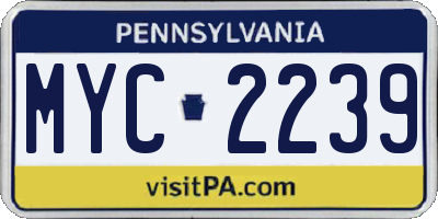 PA license plate MYC2239
