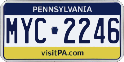 PA license plate MYC2246