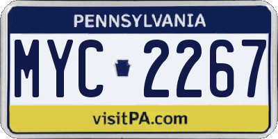 PA license plate MYC2267