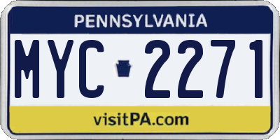PA license plate MYC2271