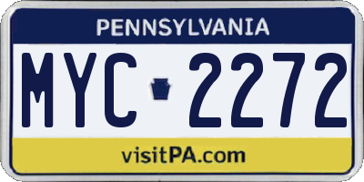 PA license plate MYC2272