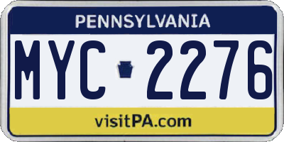 PA license plate MYC2276