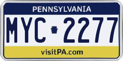 PA license plate MYC2277