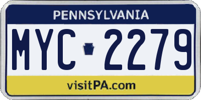 PA license plate MYC2279