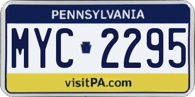 PA license plate MYC2295