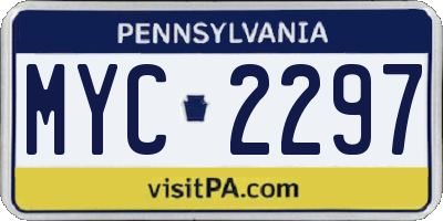 PA license plate MYC2297