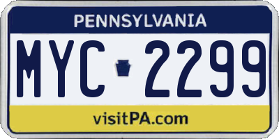 PA license plate MYC2299