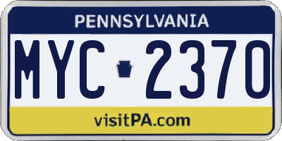 PA license plate MYC2370
