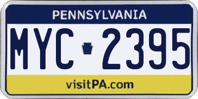 PA license plate MYC2395
