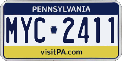 PA license plate MYC2411