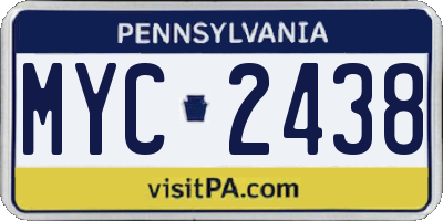 PA license plate MYC2438