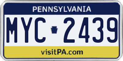 PA license plate MYC2439