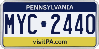 PA license plate MYC2440