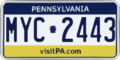 PA license plate MYC2443