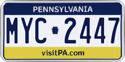 PA license plate MYC2447