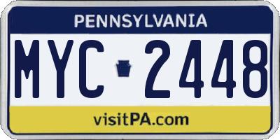 PA license plate MYC2448