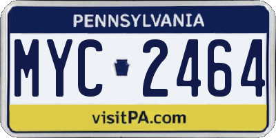 PA license plate MYC2464