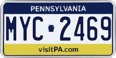 PA license plate MYC2469