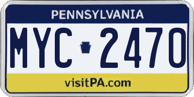 PA license plate MYC2470