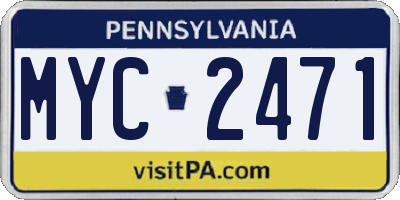 PA license plate MYC2471