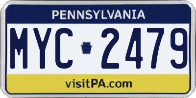 PA license plate MYC2479