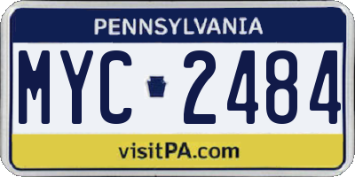 PA license plate MYC2484