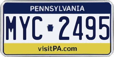 PA license plate MYC2495