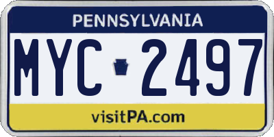 PA license plate MYC2497