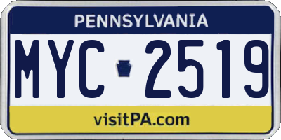 PA license plate MYC2519
