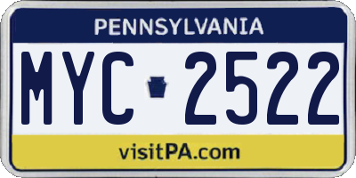 PA license plate MYC2522