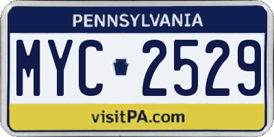 PA license plate MYC2529