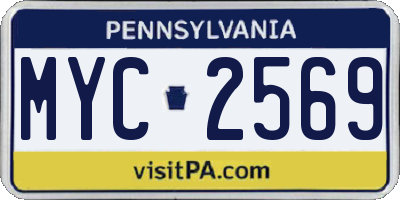 PA license plate MYC2569