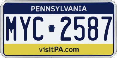 PA license plate MYC2587