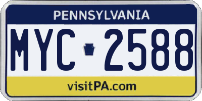 PA license plate MYC2588