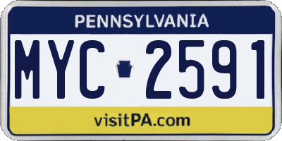 PA license plate MYC2591