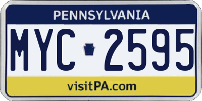 PA license plate MYC2595
