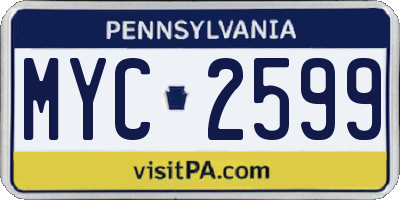 PA license plate MYC2599
