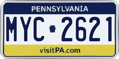 PA license plate MYC2621