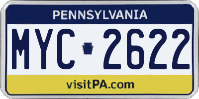 PA license plate MYC2622