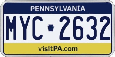PA license plate MYC2632
